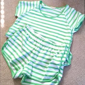 Lake pajamas green shirt and shorts pajama set